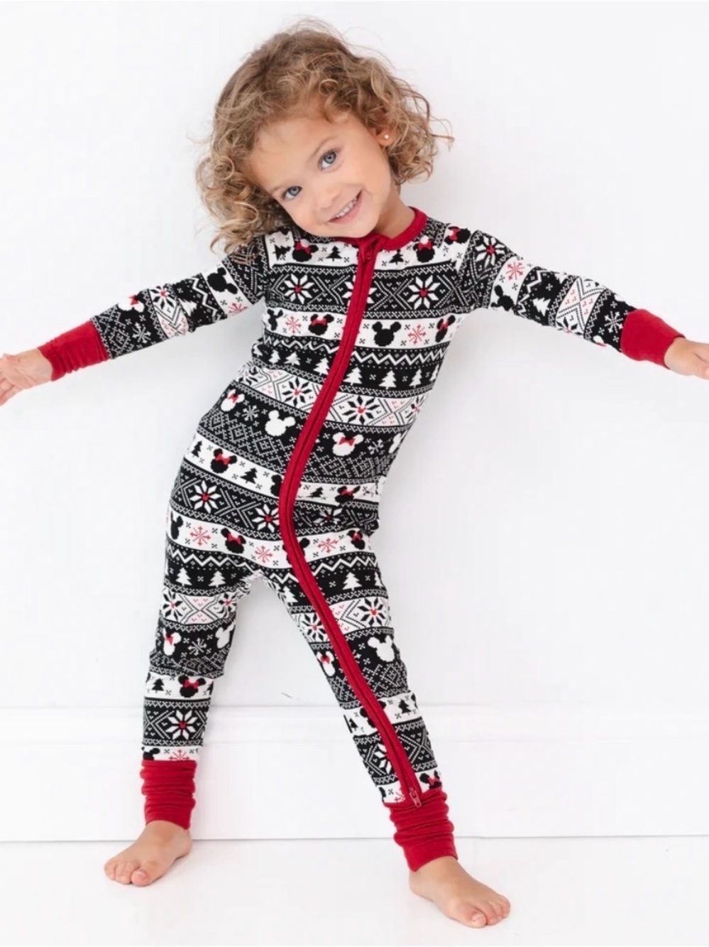 EUC Little Sleepies Disney Mickey Mouse Fair Isle Zippy 2T